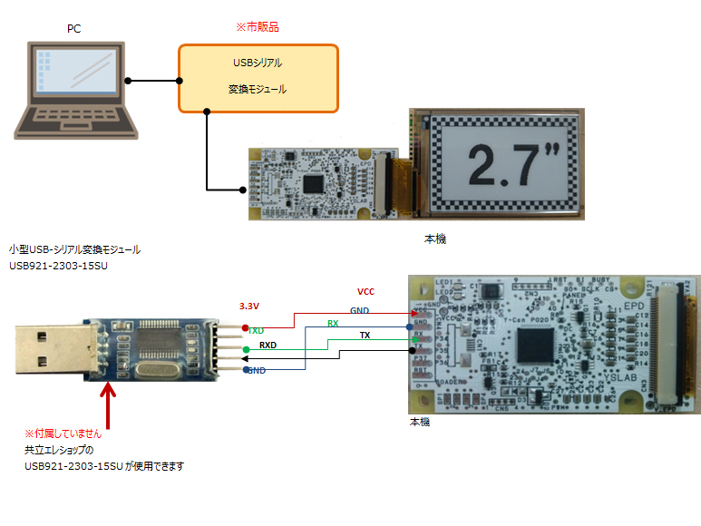 Y-Con P027Bとパソコンの通常接続